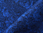 Baumwolle Rosen blau / schwarz